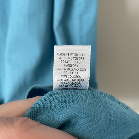 CUB Blue Linen Knee-length Shift Dress - Picture 9 of 9